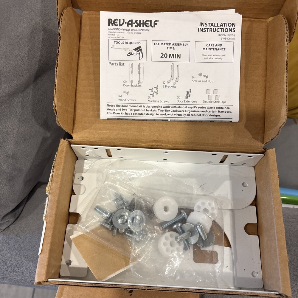Rev-A-Shelf RV DM17 KIT Heavy-Duty Door Mounting Kit Pullout Waste Containers